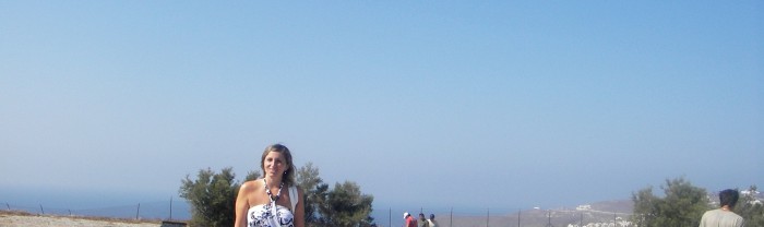 Among the grape-drying fields in Mesa Gonia, Santorini