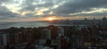 Sunset view of Montevideo from Sheraton spa windows