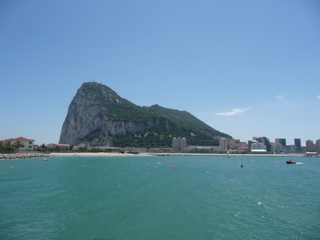 The rock of Gibraltar, seen from the sea